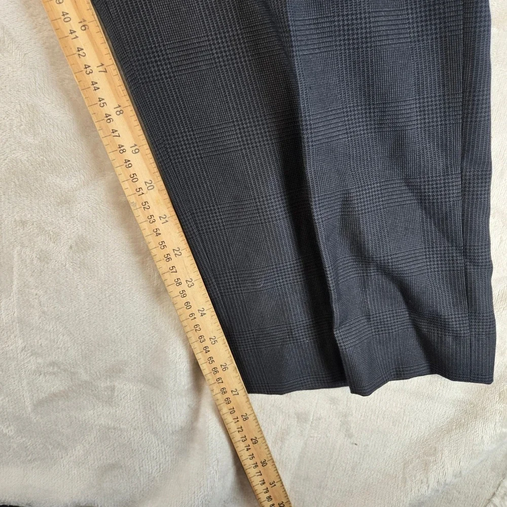 Ralph Lauren Dress Pants Mens 34x30 Black Glen Plaid Excellent Flat Front